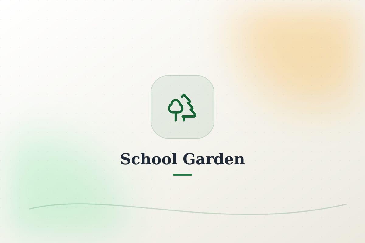 School garden with trees and seating